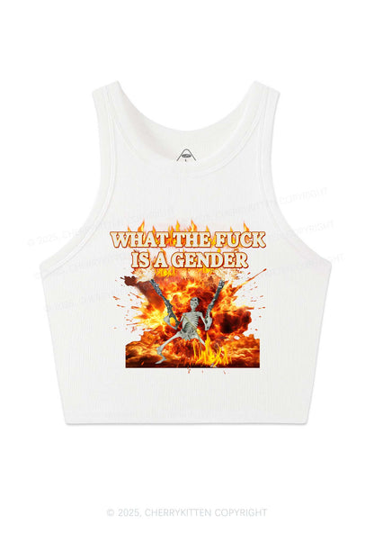 Skeleton Gender Y2K Crop Tank Top Cherrykitten