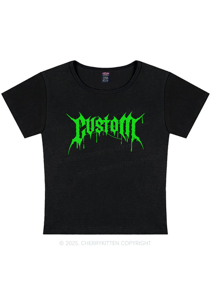 Custom Font Art Y2K Baby Tee Cherrykitten
