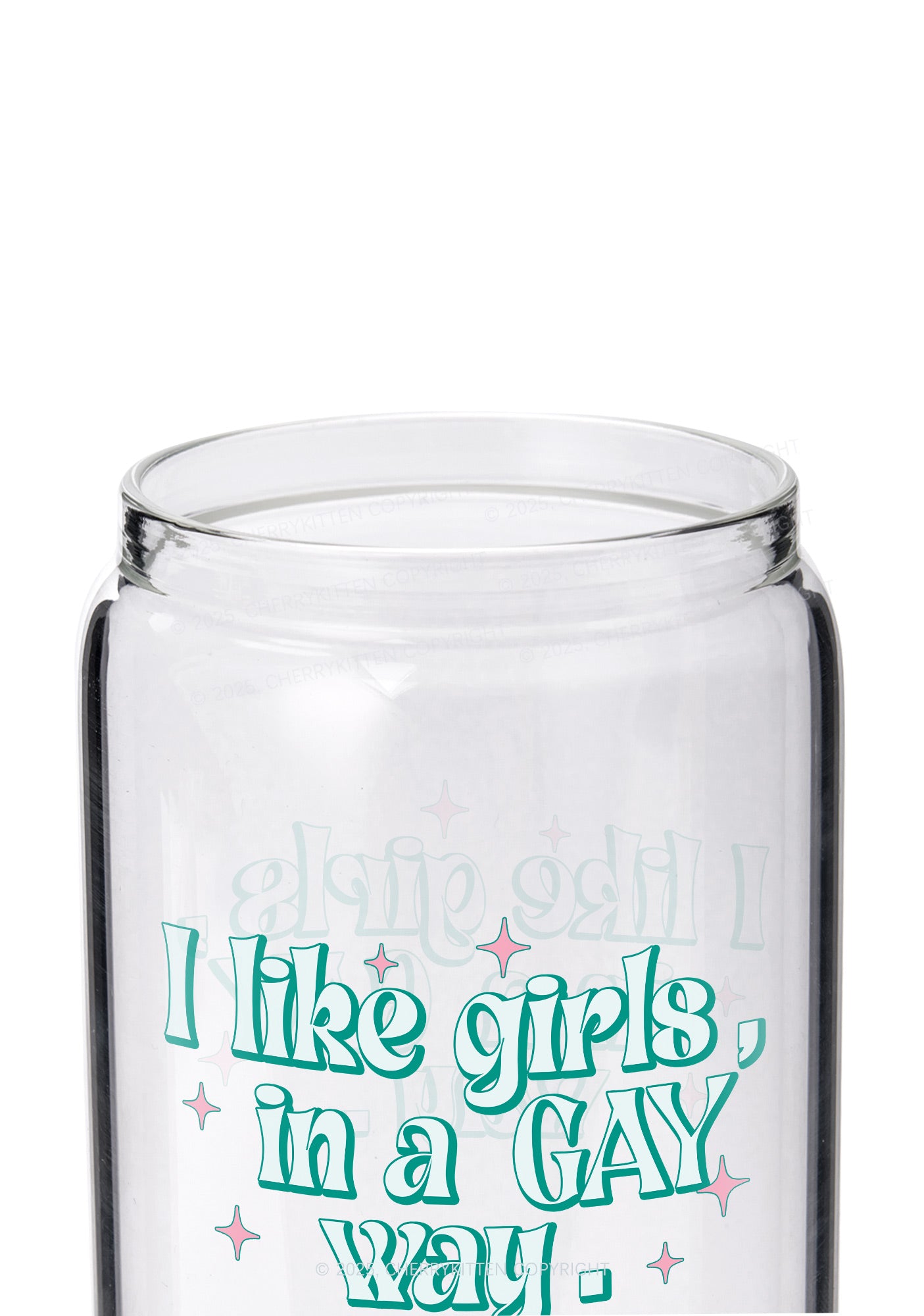 Like Girls In Gay Way Pride Printed Glass Cup Cherrykitten