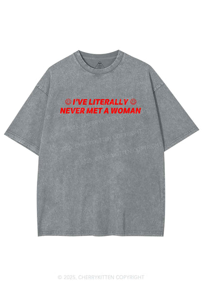 Never Met Woman Pride Y2K Shirts Washed Tee Cherrykitten
