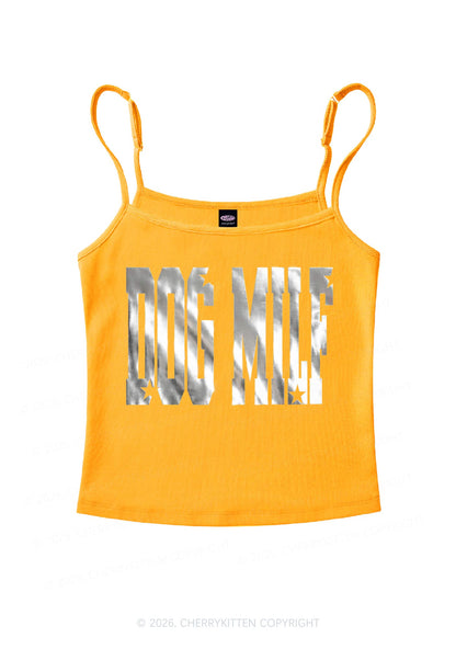 Dog Mxxf Silver Foil Printed Y2K Spaghetti Strap Cami Cherrykitten