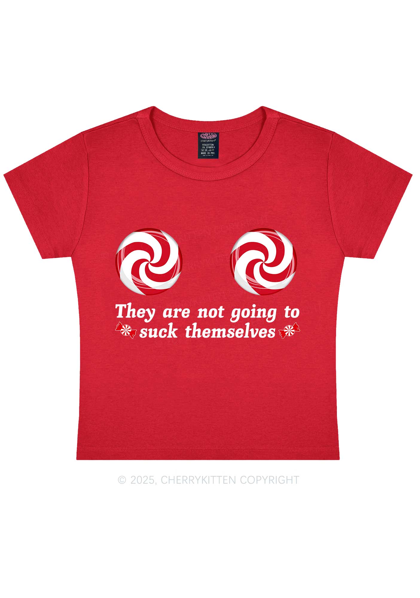 Christmas Suxk Themselves Y2K Baby Tee Cherrykitten