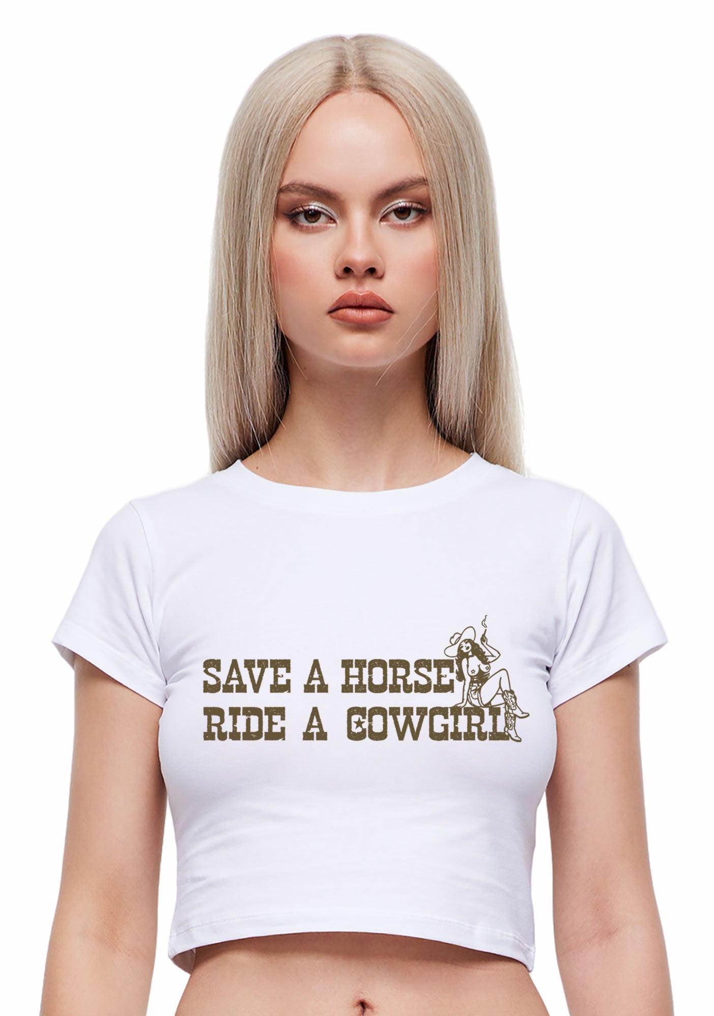 Ride Western Cowgirl Y2K Baby Tee Cherrykitten