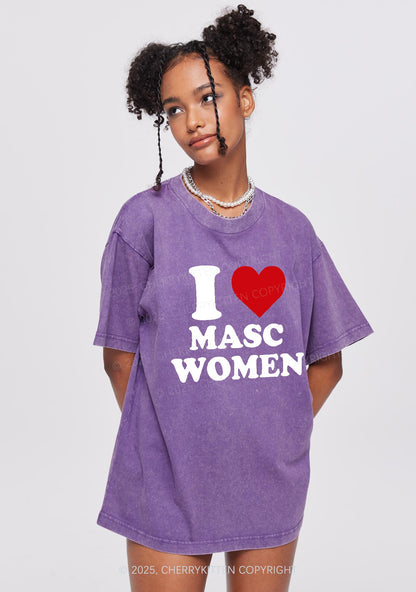 I Love Masc Women Pride Y2K Shirts Washed Tee Cherrykitten