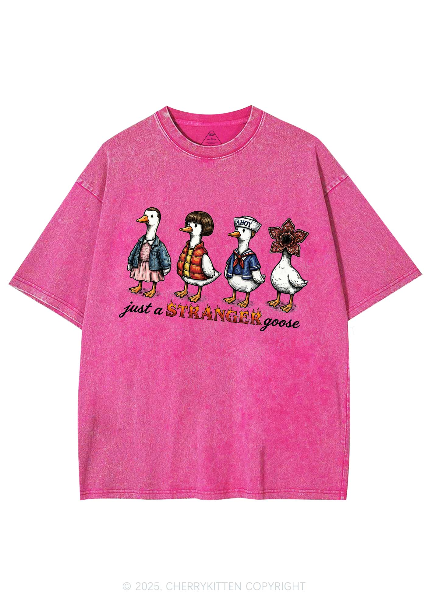 Just A Stranger Goose Y2K Shirts Washed Tee Cherrykitten