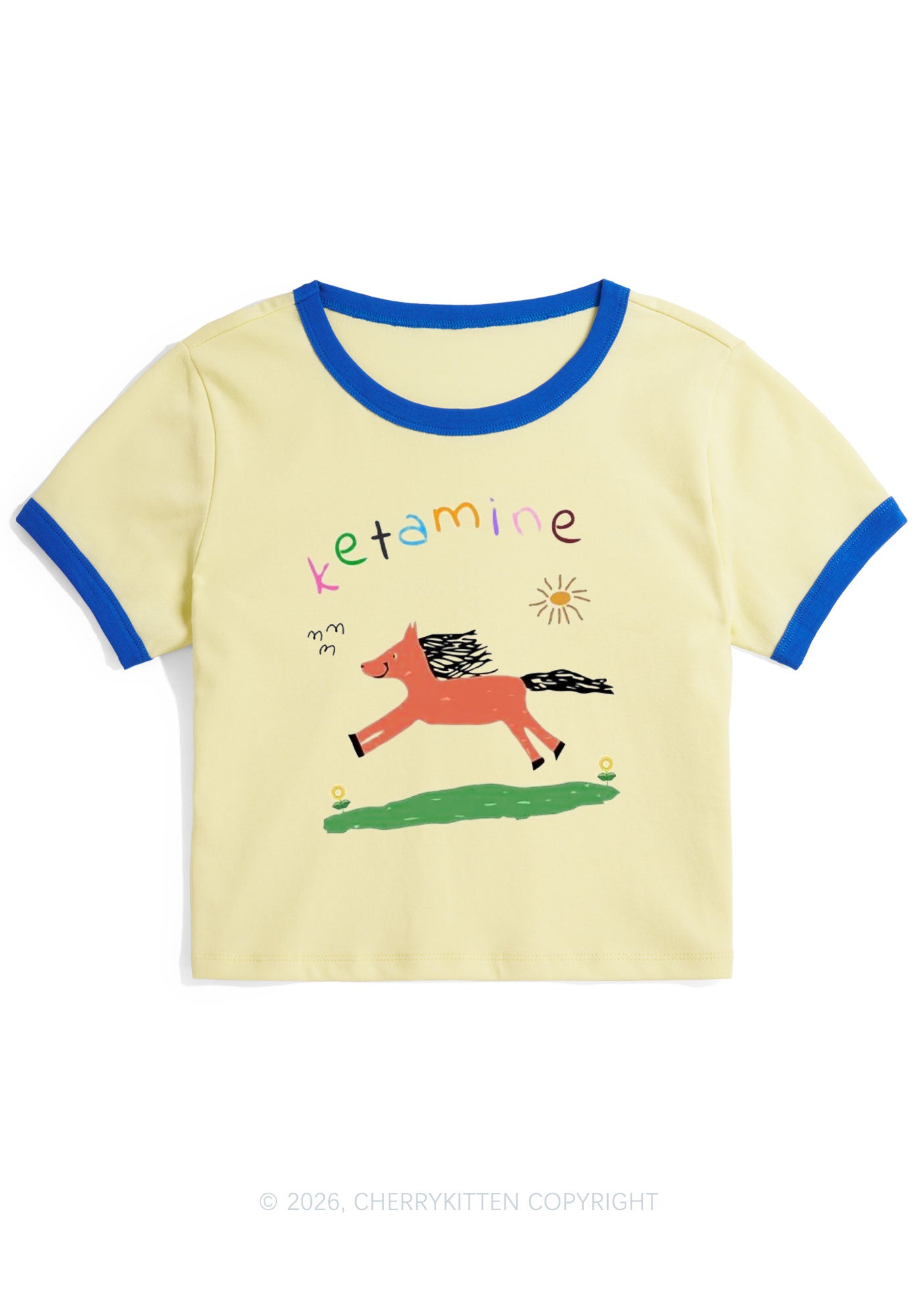 Orange Pony Y2K Ringer Tee Cherrykitten