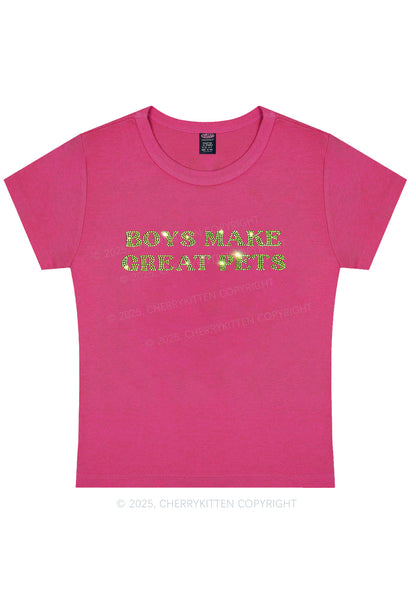 Curvy Rhinestone Boys Make Gr8 Pets Y2K Baby Tee Cherrykitten