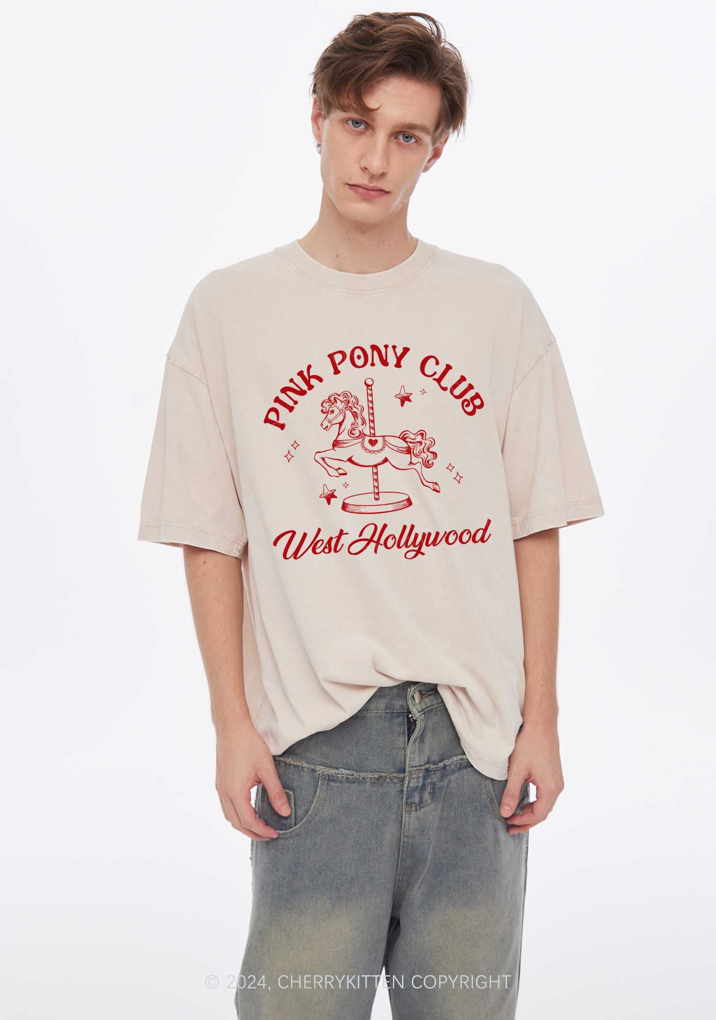 Pink West Hollywood Y2K Washed Tee Cherrykitten