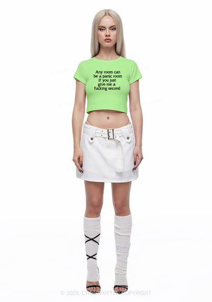 Any Room Can Be Panic Y2K Baby Tee Cherrykitten