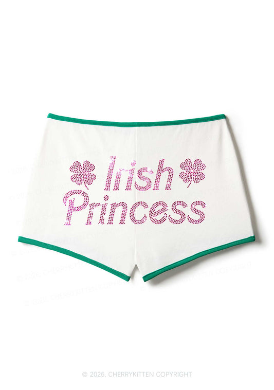 Rhinestone Irish Princess St Patricks Y2K Booty Shorts Cherrykitten