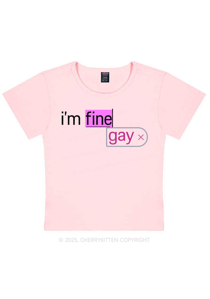 Im Fine Gay Pride Y2K Baby Tee Cherrykitten