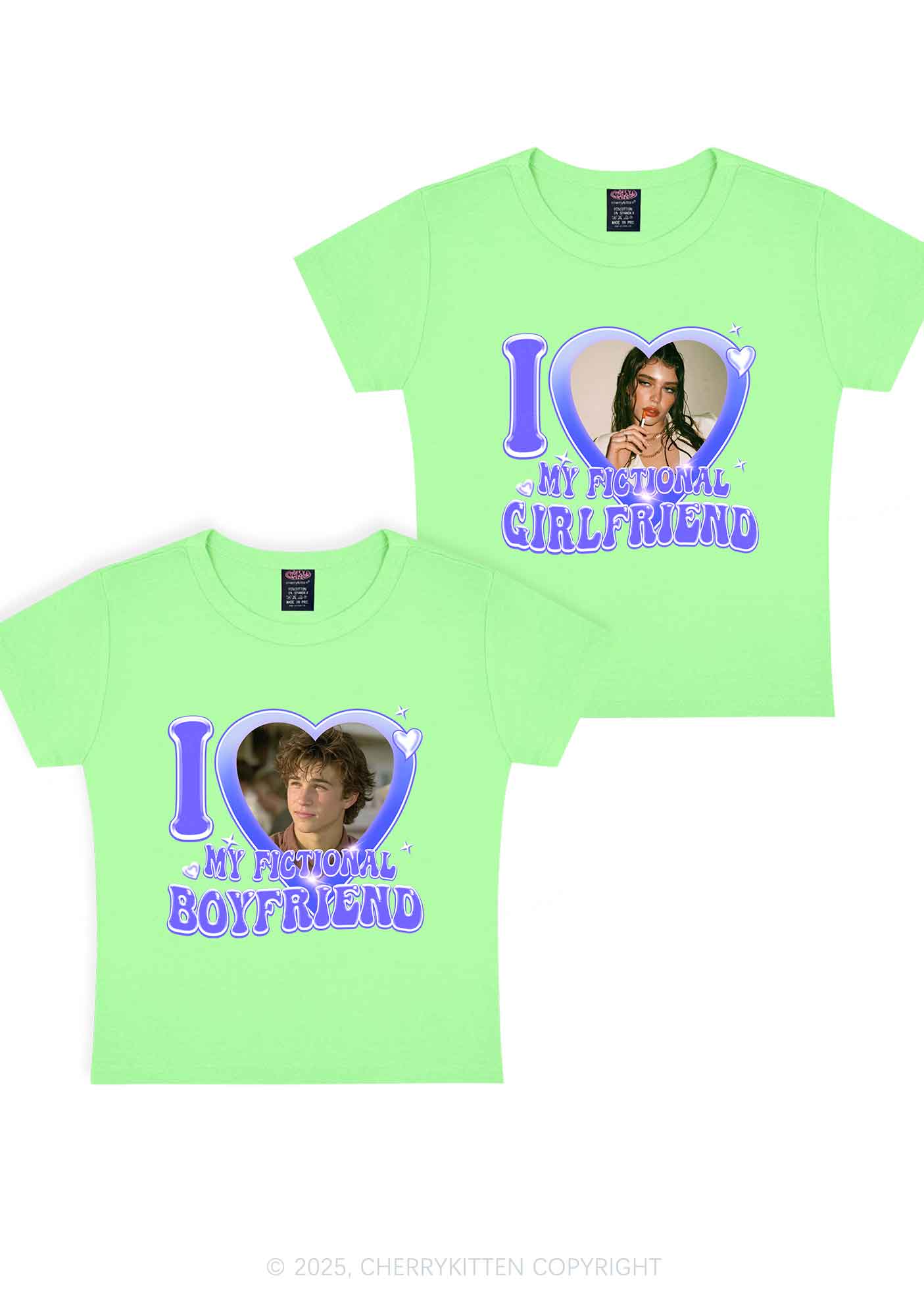 I Love My Fictional GF BF Y2K Valentine's Day Baby Tee Cherrykitten