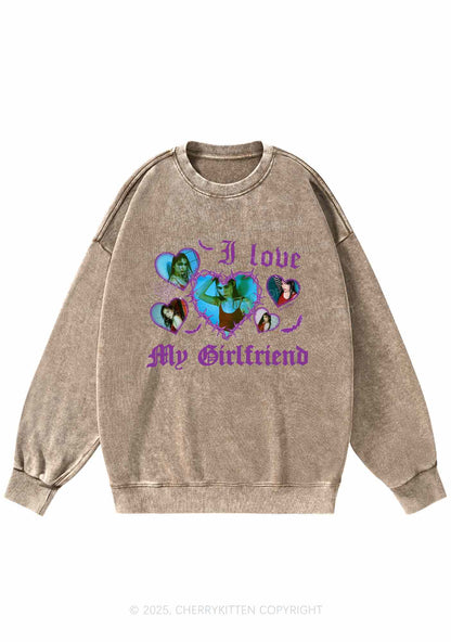 Custom Halloween Girlfriend Photos Y2K Washed Sweatshirts Cherrykitten