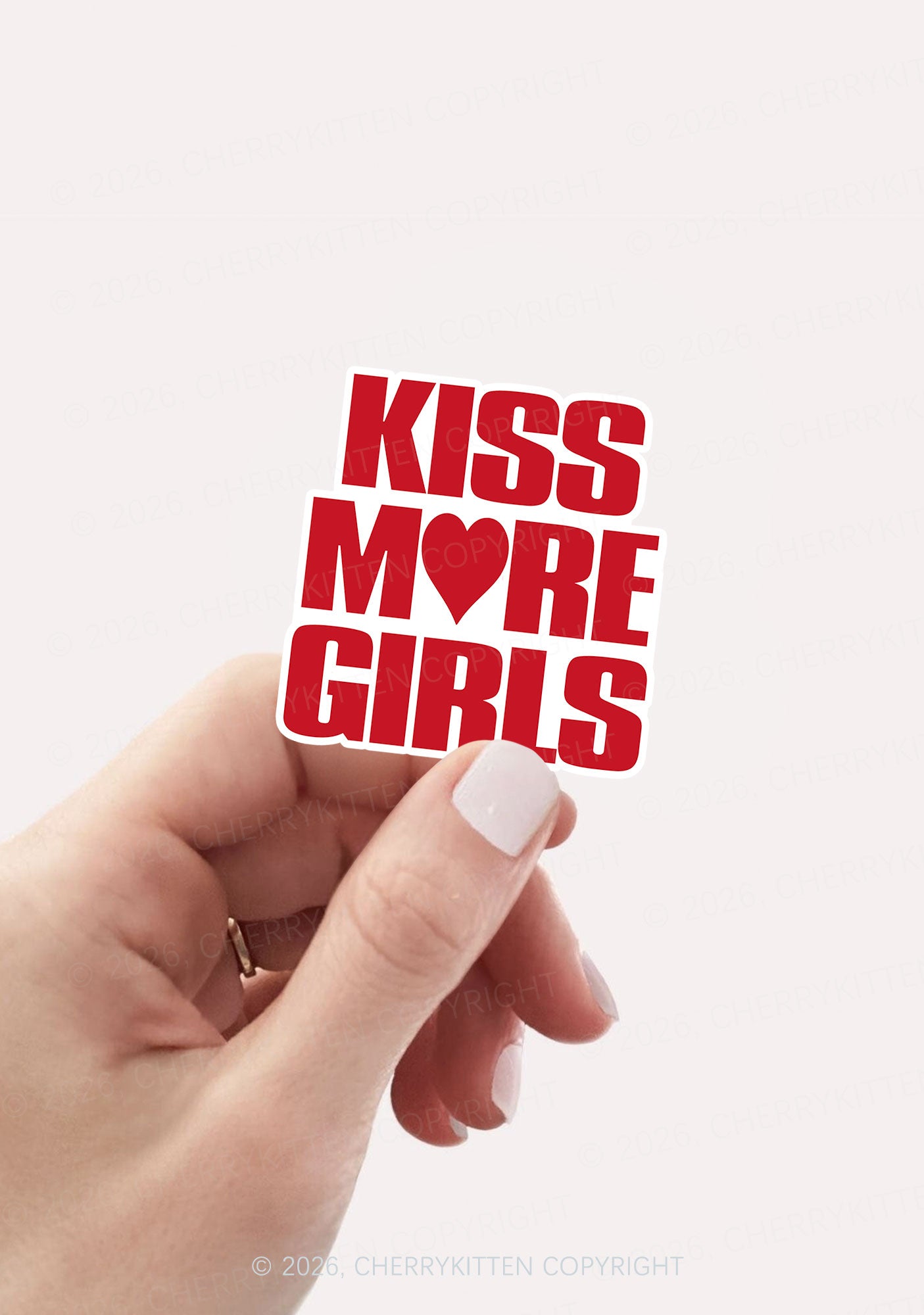 Kiss More Girls Heart Pride 1pc Y2K Sticker Cherrykitten