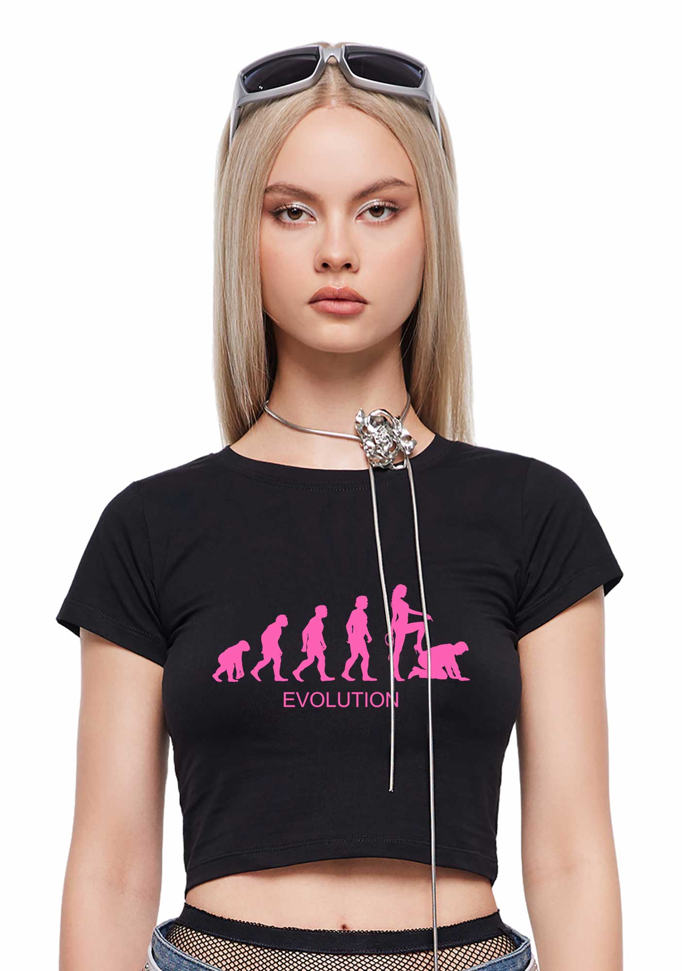 Female Evolution Y2K Baby Tee Cherrykitten