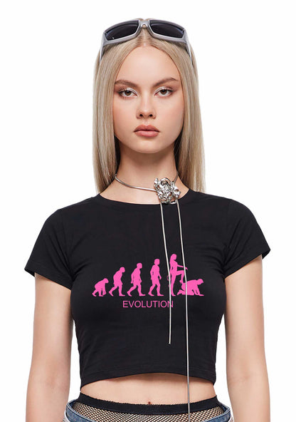 Female Evolution Y2K Baby Tee Cherrykitten