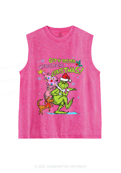 We Are Stealing Christmas Y2K Washed Muscle Tank Cherrykitten