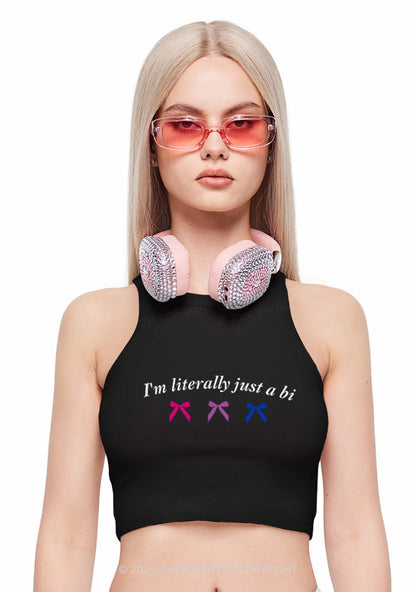 Im Literally Just A Bi Pride Y2K Crop Tank Top Cherrykitten