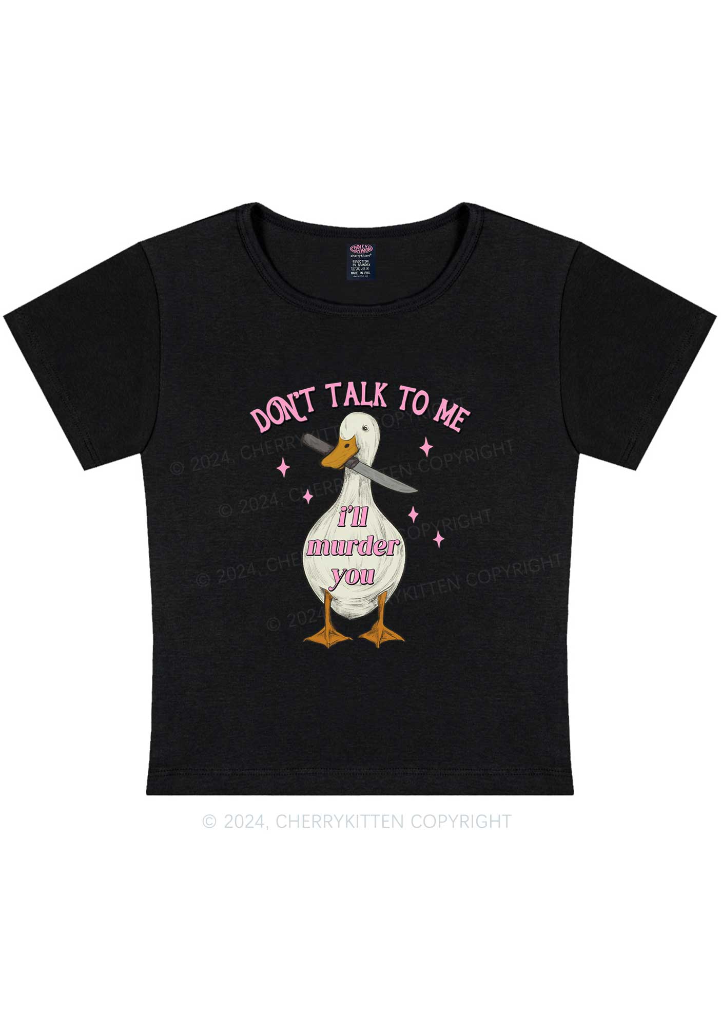 Curvy I'll Murder You Y2K Baby Tee Cherrykitten