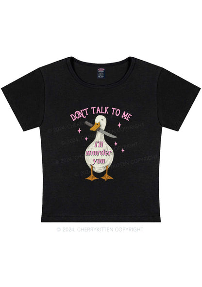 Curvy I'll Murder You Y2K Baby Tee Cherrykitten