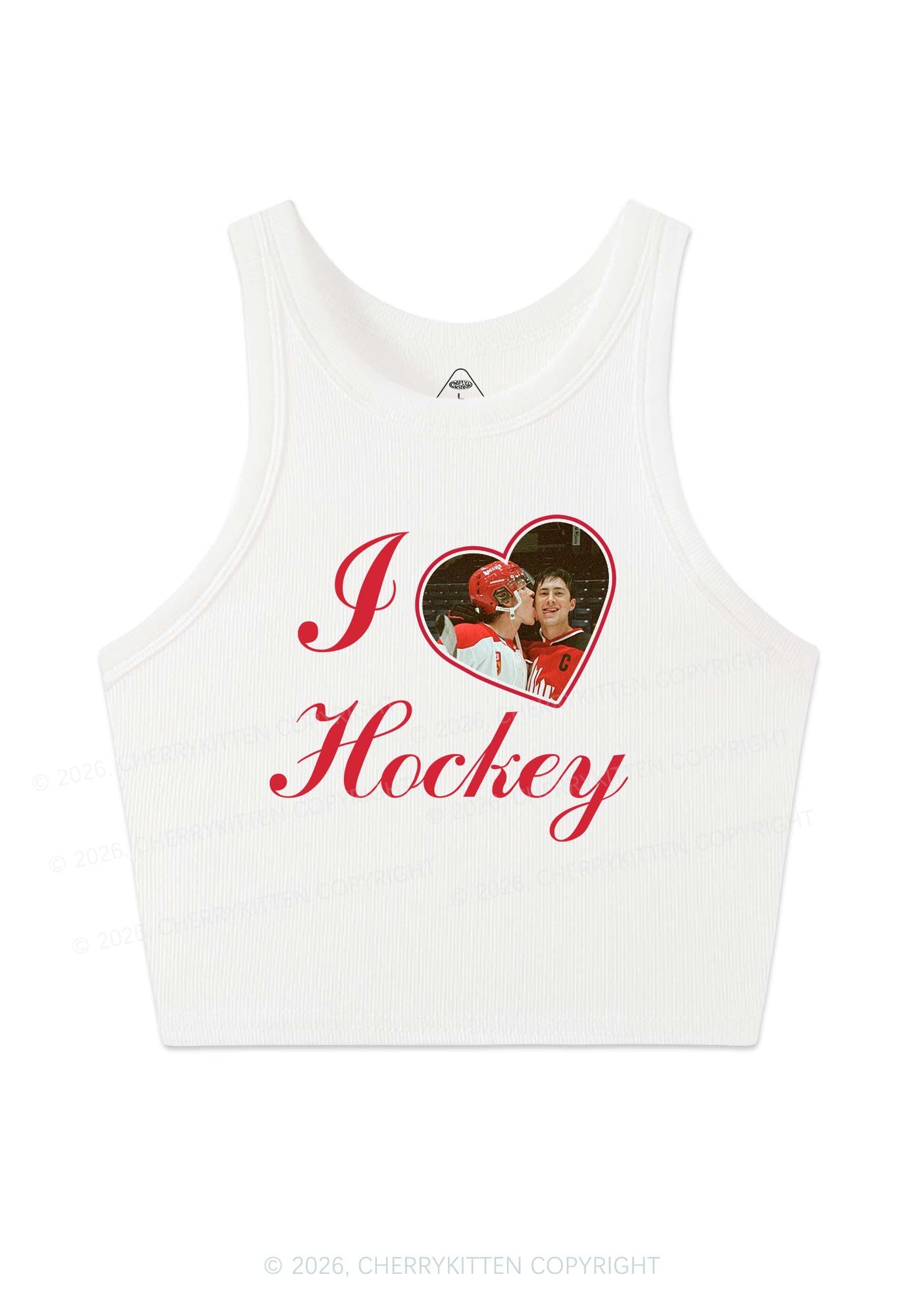 I Love Hockey HR Y2K Crop Tank Top Cherrykitten