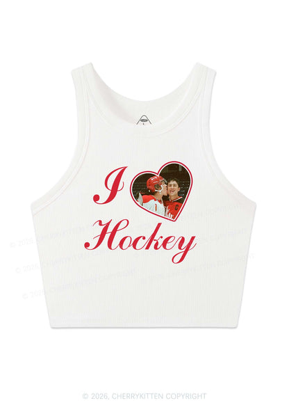 I Love Hockey HR Y2K Crop Tank Top Cherrykitten