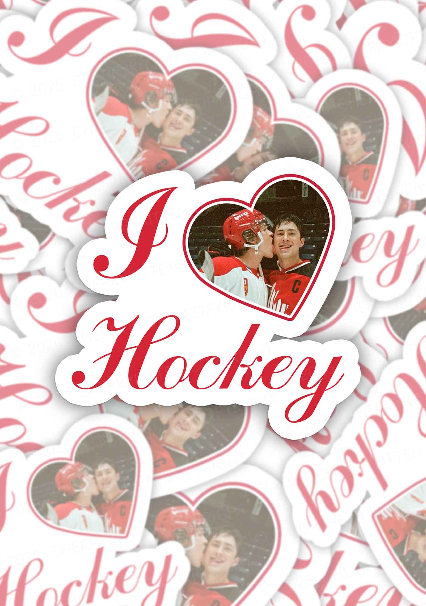 I Love Hockey HR 1pc Y2K Sticker Cherrykitten