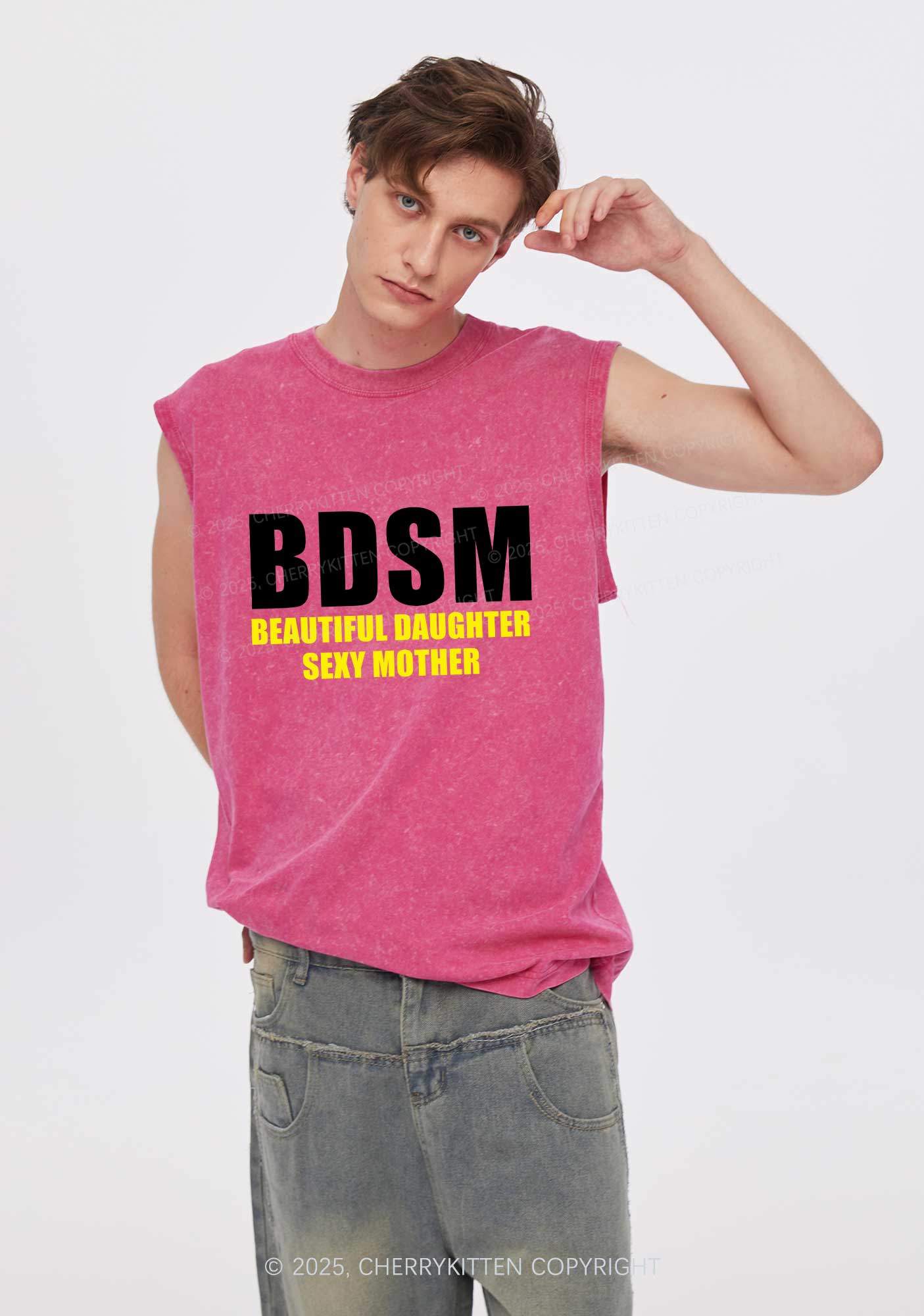 BDSM Daughter Mother Y2K Washed Muscle Tank Cherrykitten