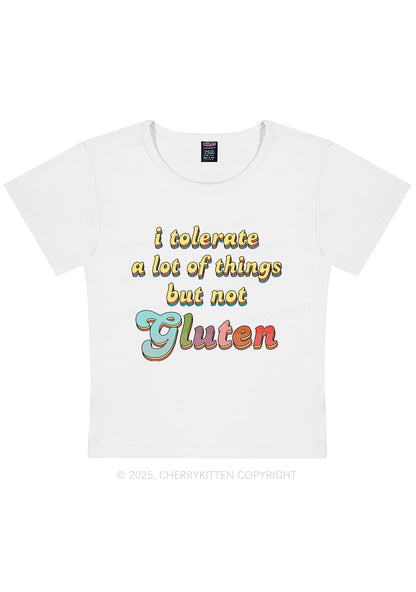 Tolerate Gluten Y2K Baby Tee Cherrykitten