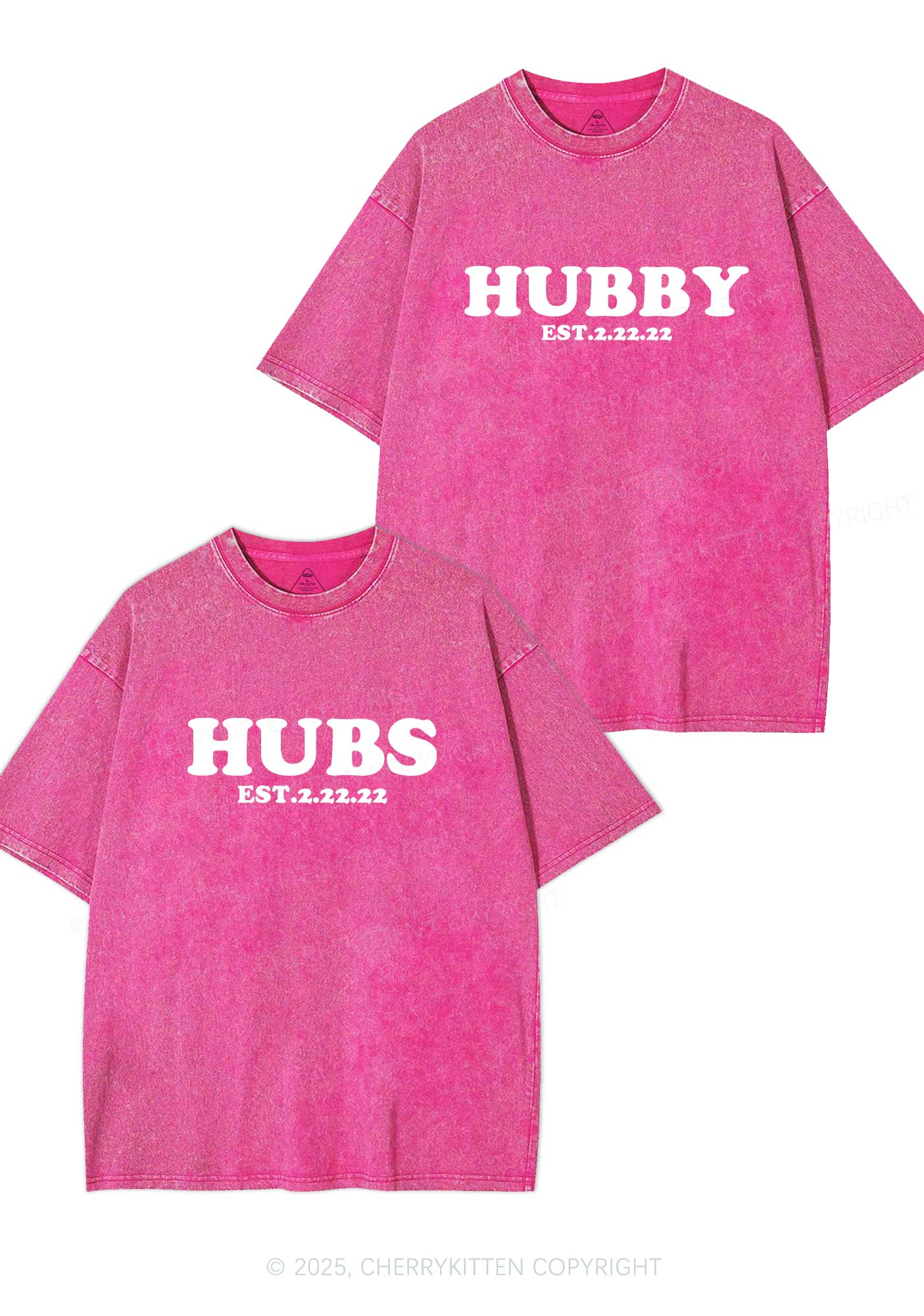 Hubs Hubby Y2K Valentine's Day Washed Tee Cherrykitten