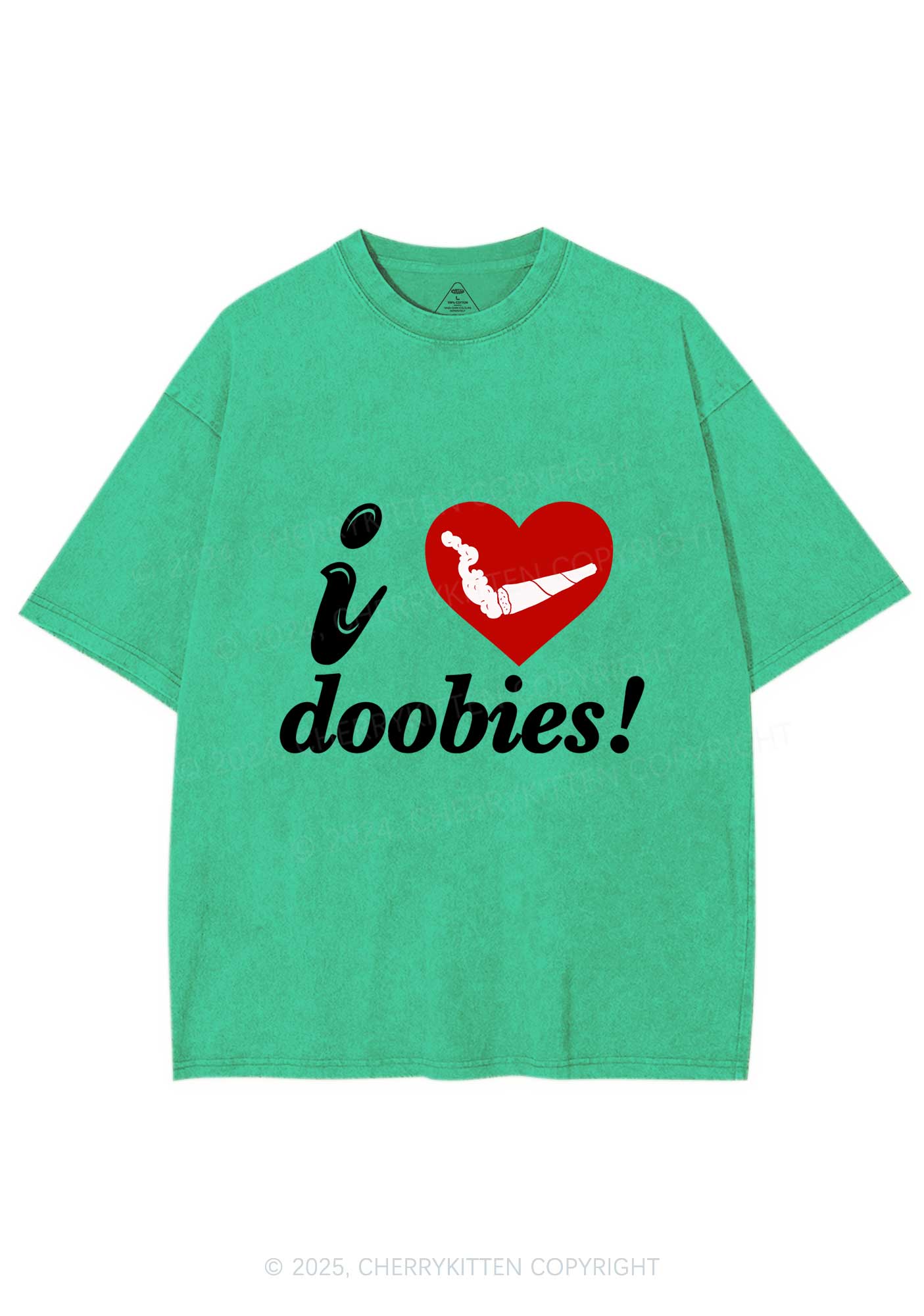 I Love Doobies Y2K Shirts Washed Tee Cherrykitten