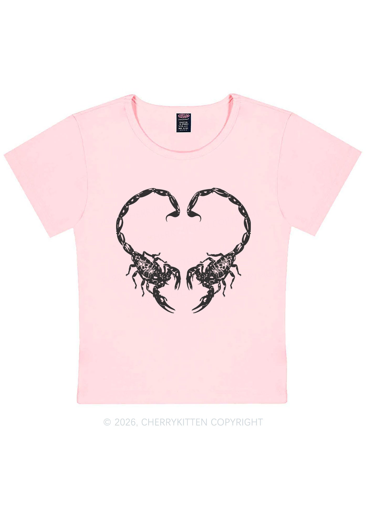 Skull Scorpion Heart Y2K Baby Tee Cherrykitten