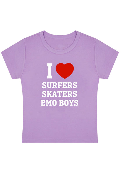 Curvy I Love Surfers Skaters Emo Boys Baby Tee