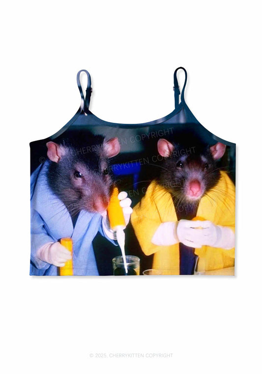 Lab Rats Y2K Print Cami Crop Top Cherrykitten