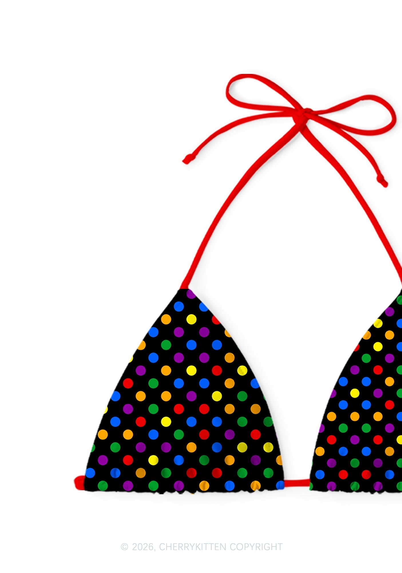 Rainbow Dots Pride Y2K Print Bikini Set Cherrykitten