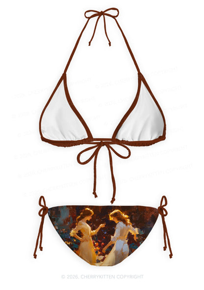 Dancing In Garden Pride Y2K Print Bikini Set Cherrykitten