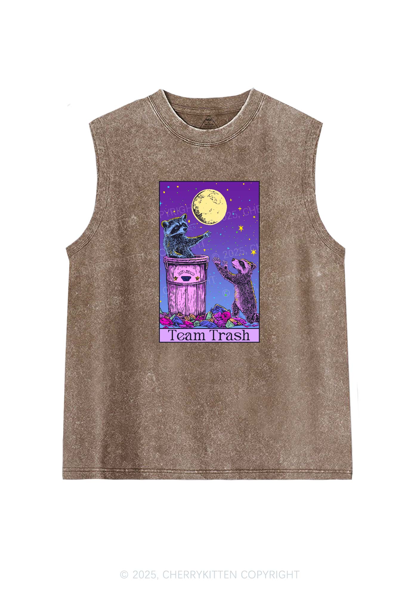 Team Trash Y2K Washed Tank Cherrykitten