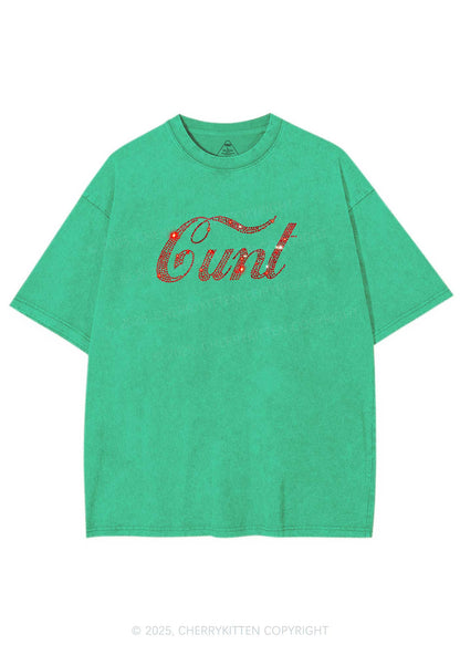 Rhinestone Special Cxxt Y2K Shirts Washed Tee Cherrykitten