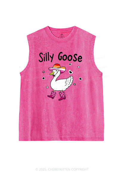 Silly Goose Lesbian Pride Y2K Washed Muscle Tank Cherrykitten