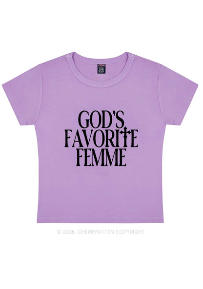 Gods Favorite Femme Pride Y2K Baby Tee Cherrykitten