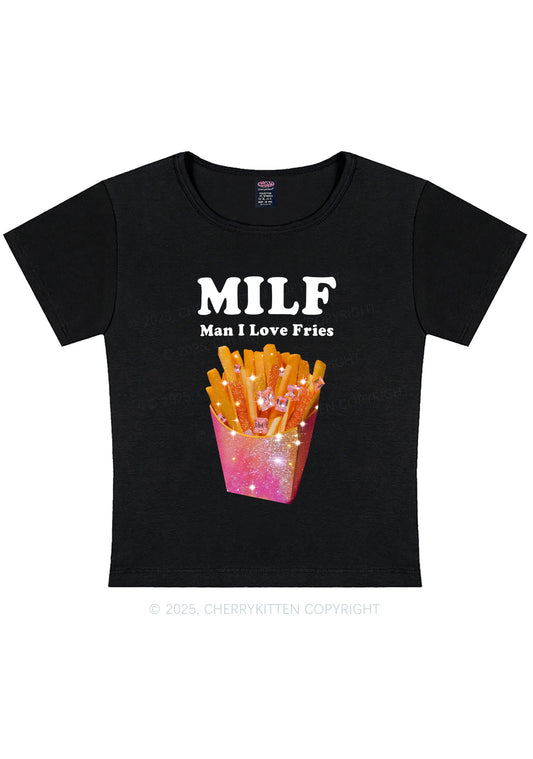 Man I Love Fries Y2K Baby Tee Cherrykitten