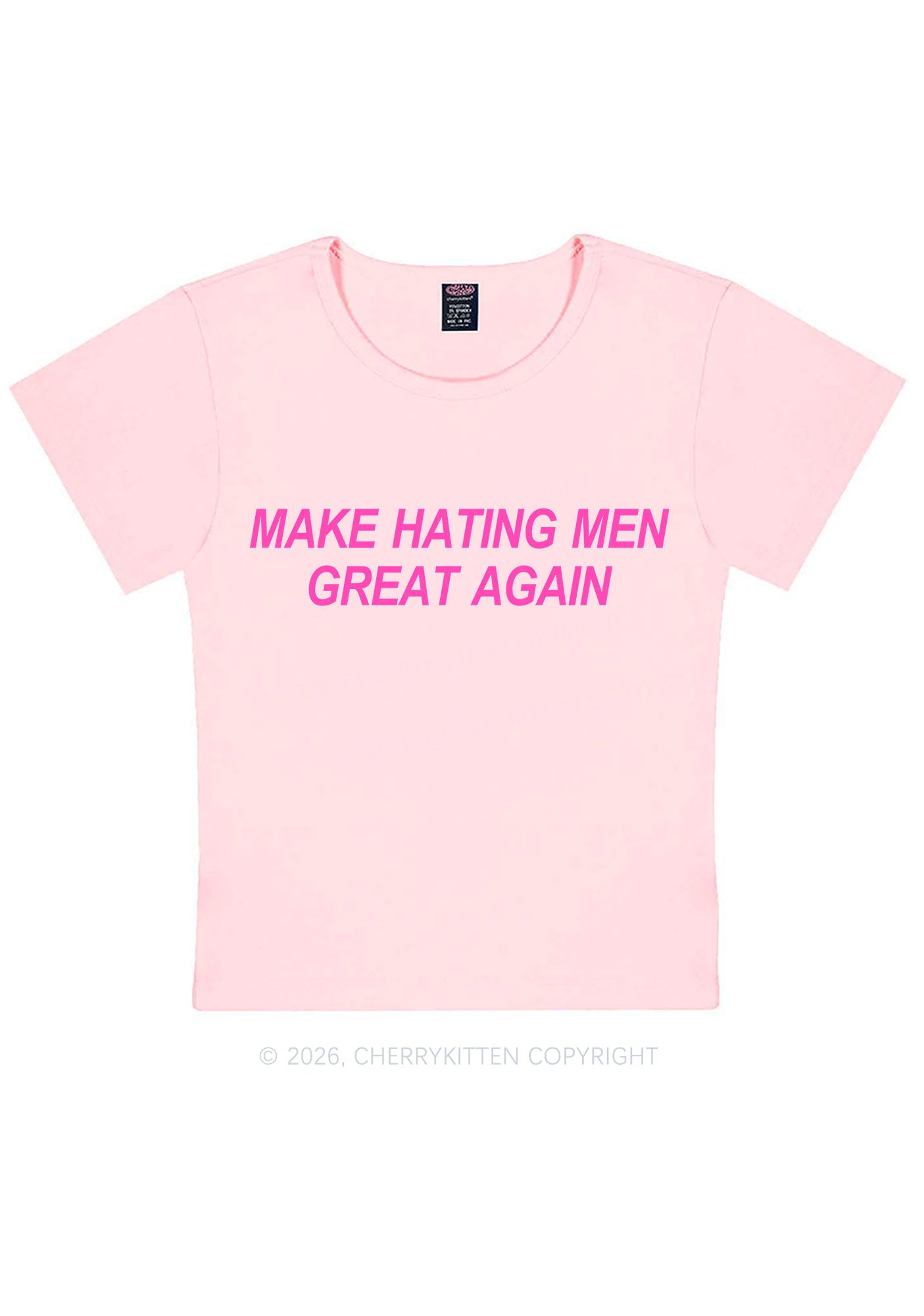 Make Hating Men Great Again Y2K Baby Tee Cherrykitten