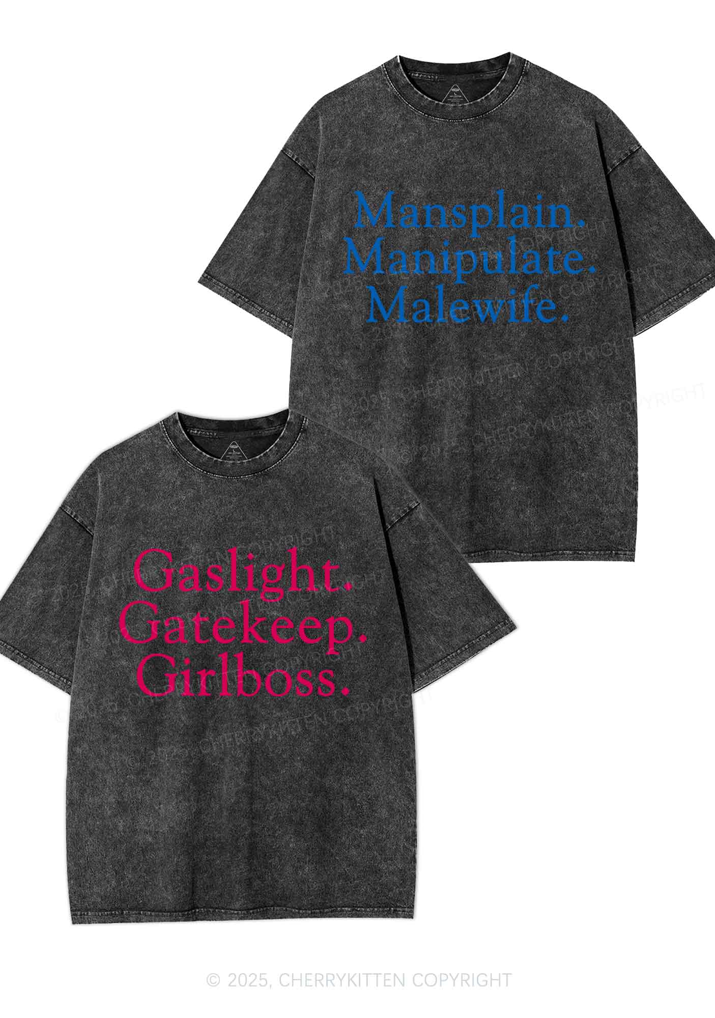 Girlboss Malewife Valentine's Day Y2K Valentine's Day Washed Tee Cherrykitten