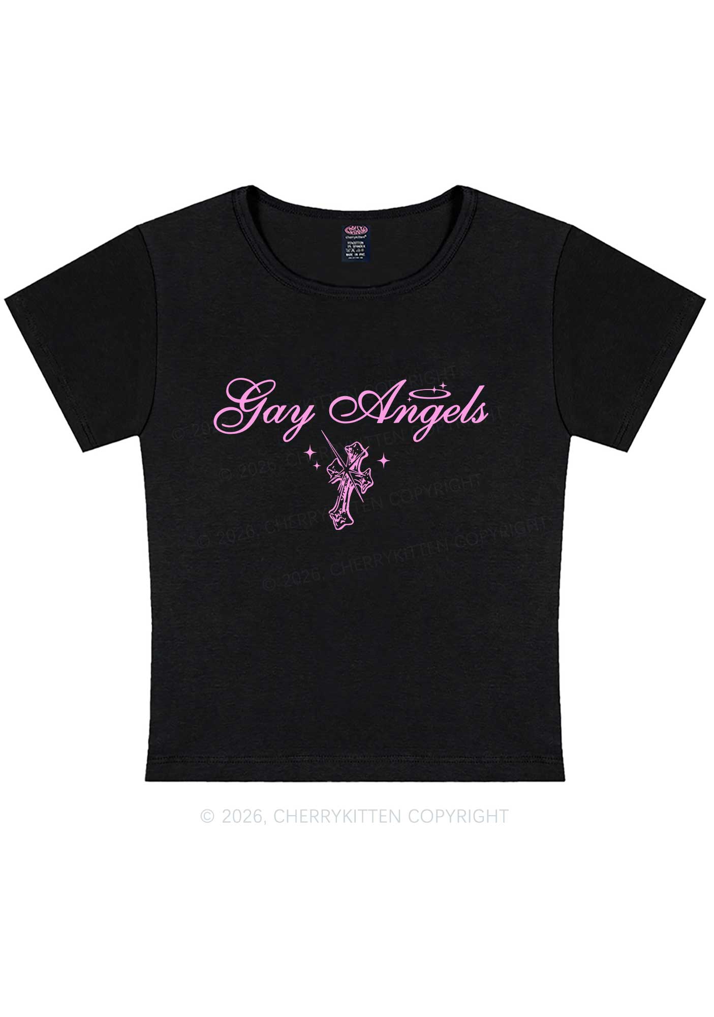 Gay Angels Pride Y2K Baby Tee Cherrykitten