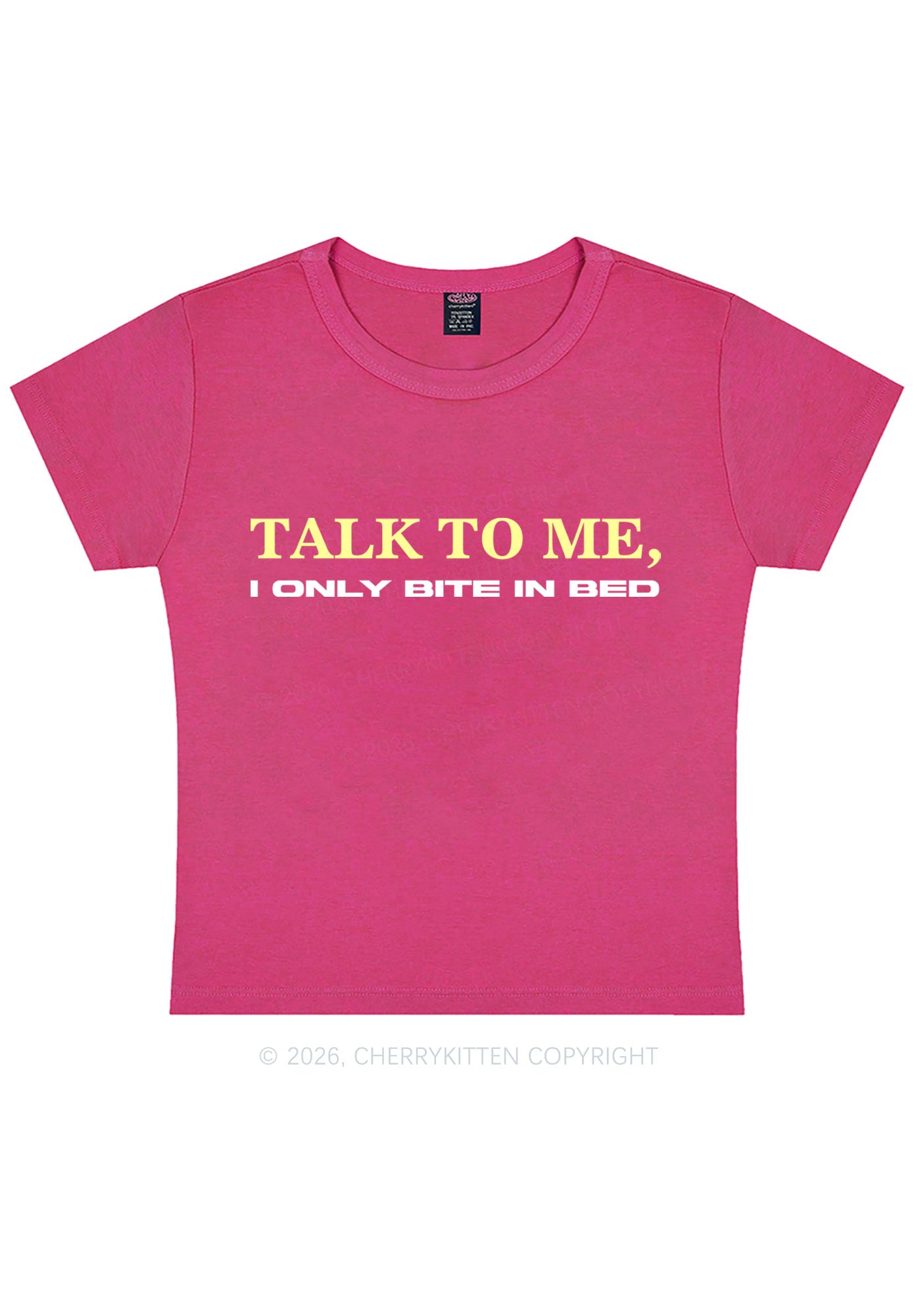 I Only Bite In Bed Y2K Baby Tee Cherrykitten