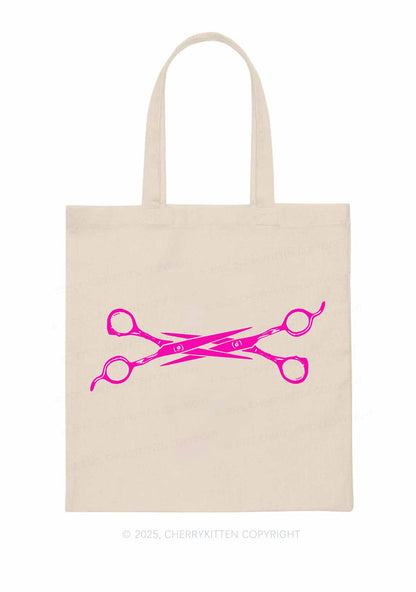 Pink Scissor Pride Y2K Canvas Tote Bag Cherrykitten