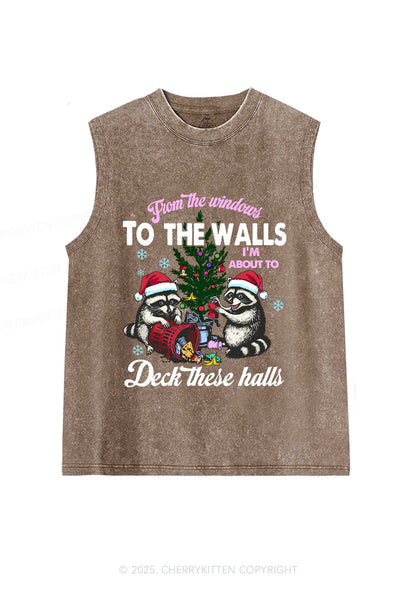 Christmas To The Walls Y2K Washed Muscle Tank Cherrykitten