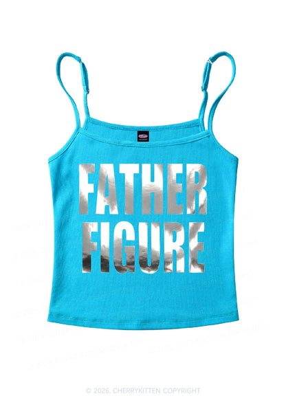 Father Figure Silver Foil Printed Y2K Spaghetti Strap Cami Cherrykitten