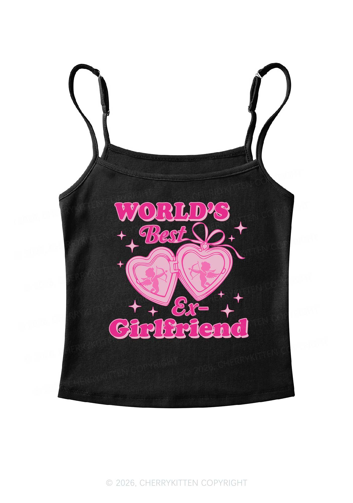 Worlds Best Ex GF Valentine's Day Y2K Spaghetti Strap Cami Cherrykitten