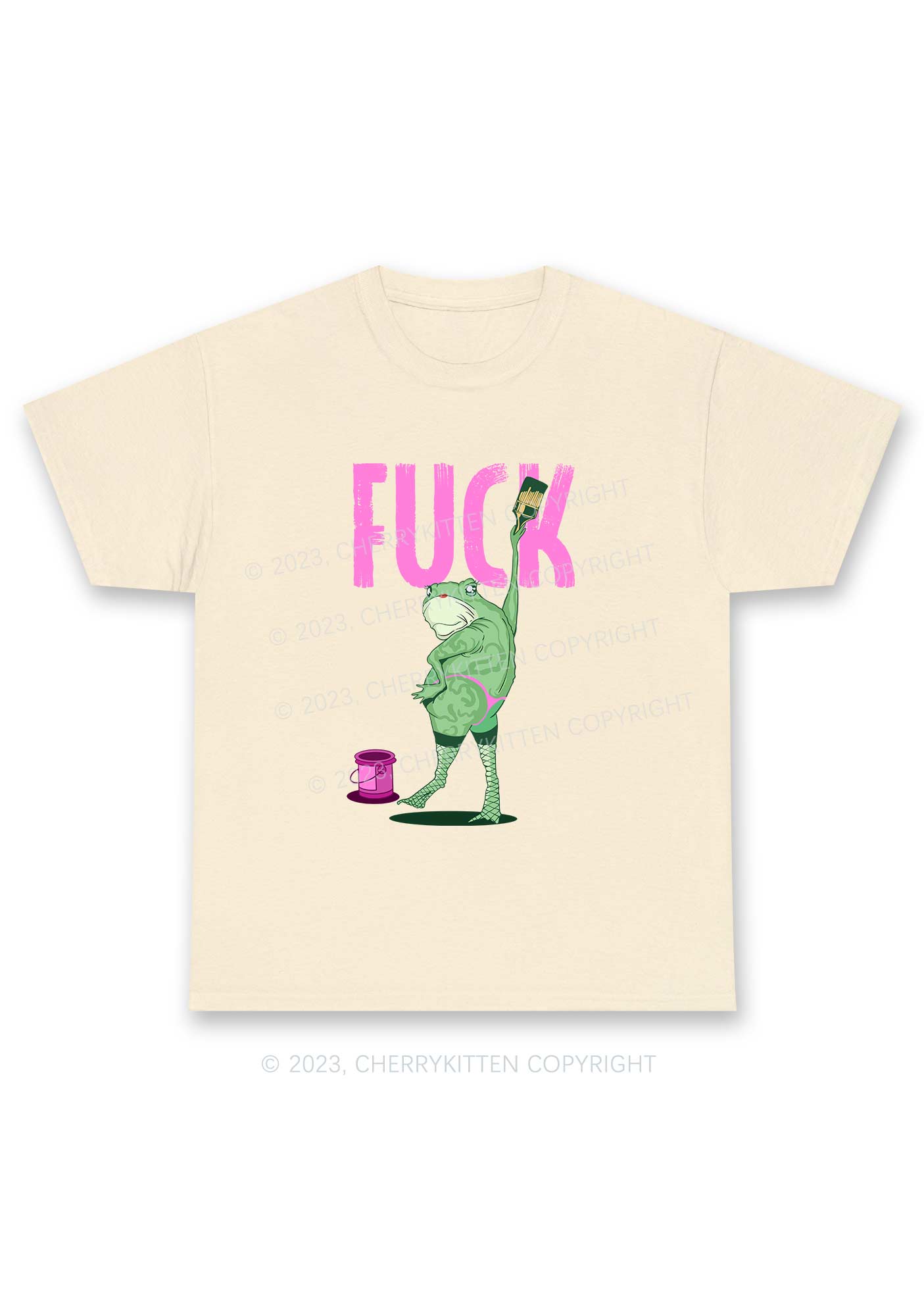 Frog Painting Fxck Y2K Chunky Shirt Cherrykitten